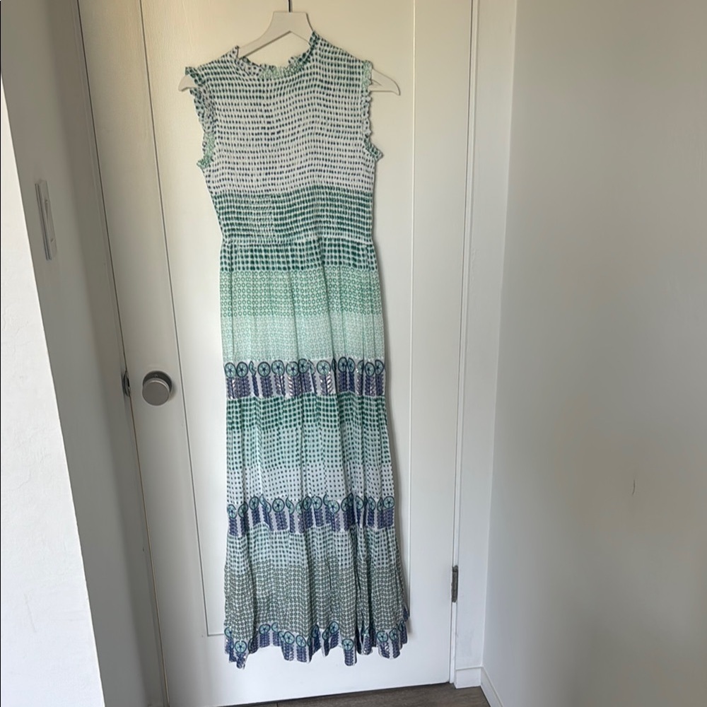 Oliphant Sleeveless Maxi Green Dress